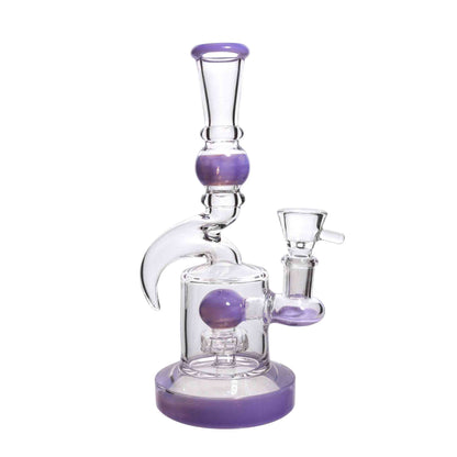 9 in - Horn Clear Glass One-Tone Slime Perc Bong