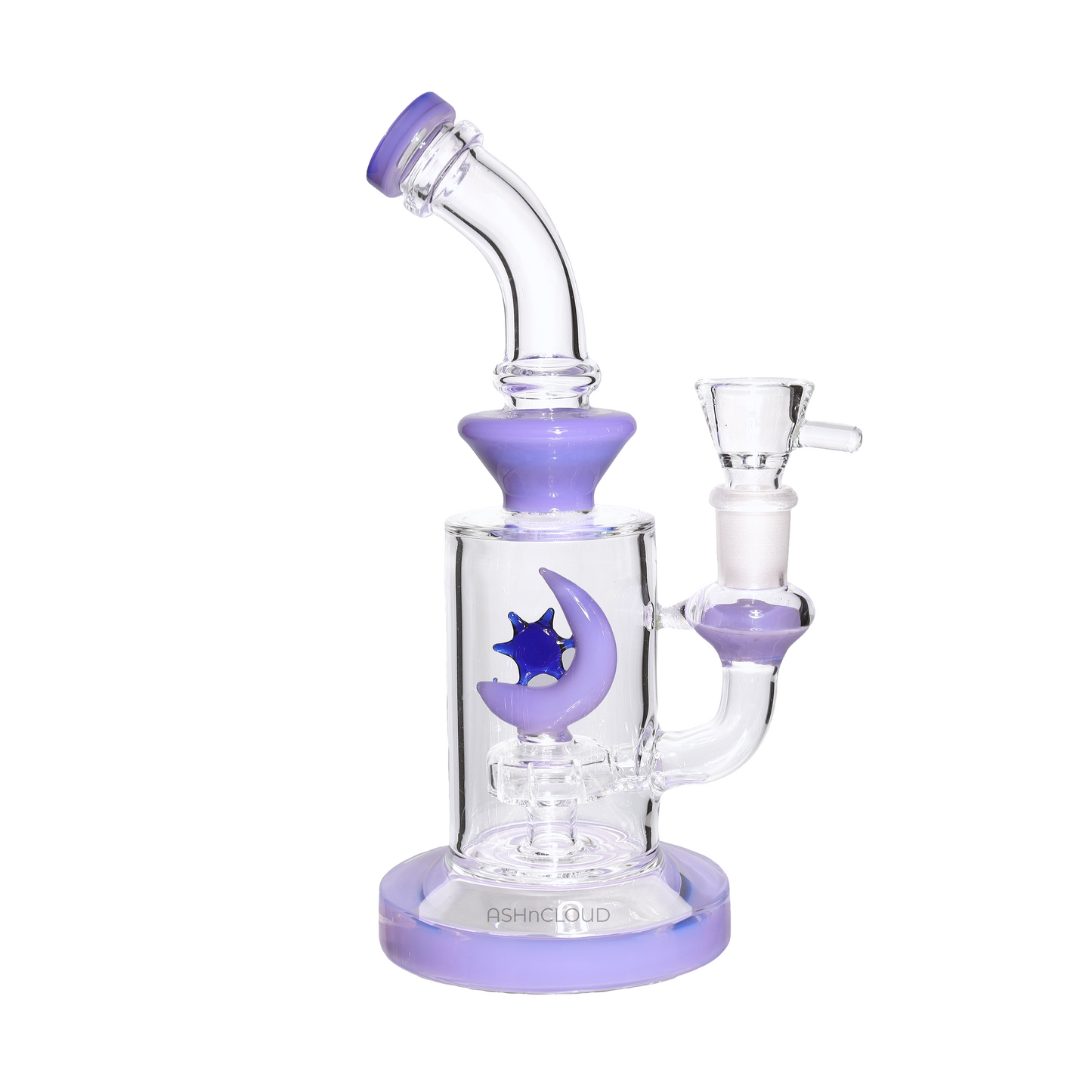 8 in - Mini Moon Glass Bong Bent Neck