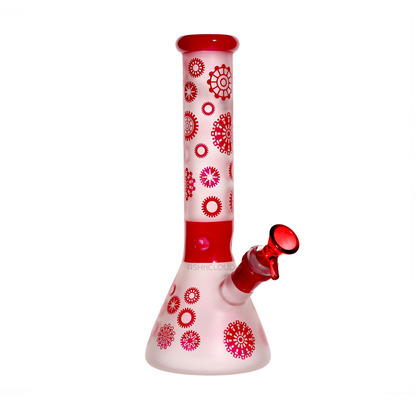 10 in - Frozen Patterns Multicolor Glass Beaker Bong