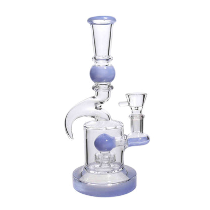 9 in - Horn Clear Glass One-Tone Slime Perc Bong