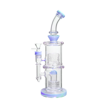 12 in - Clear Glass One-Tone Slime Colors Perc Bong