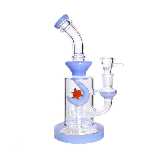 8 in - Mini Moon Glass Bong Bent Neck