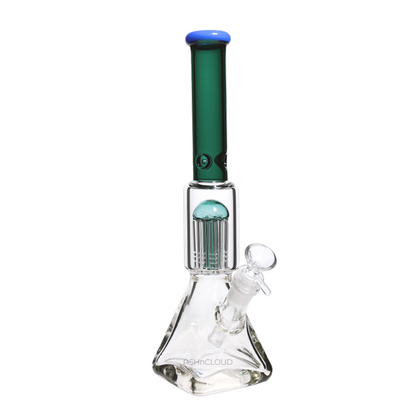 13 in - Diamond Straight Neck Multicolor Glass Beaker Bong