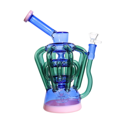 9 in - Colorfull Glass Recycler 16 valves