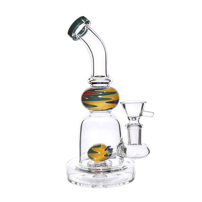 8 in - Ball Perc Wig Wag Mini Glass Bong