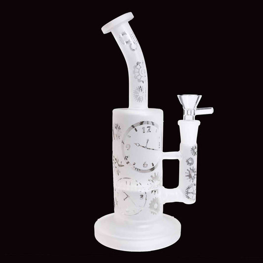 9 in - Frozen Inline Glass Bong Bent Neck