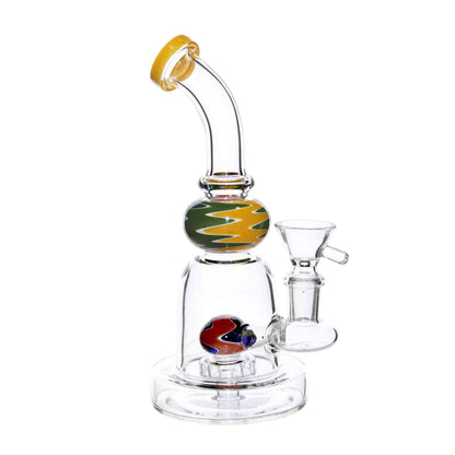 8 in - Ball Perc Wig Wag Mini Glass Bong